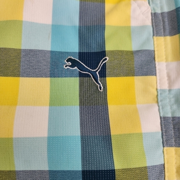 PUMA Men's Checked Flat Front Shorts, sz 32 - Picture 4 of 6